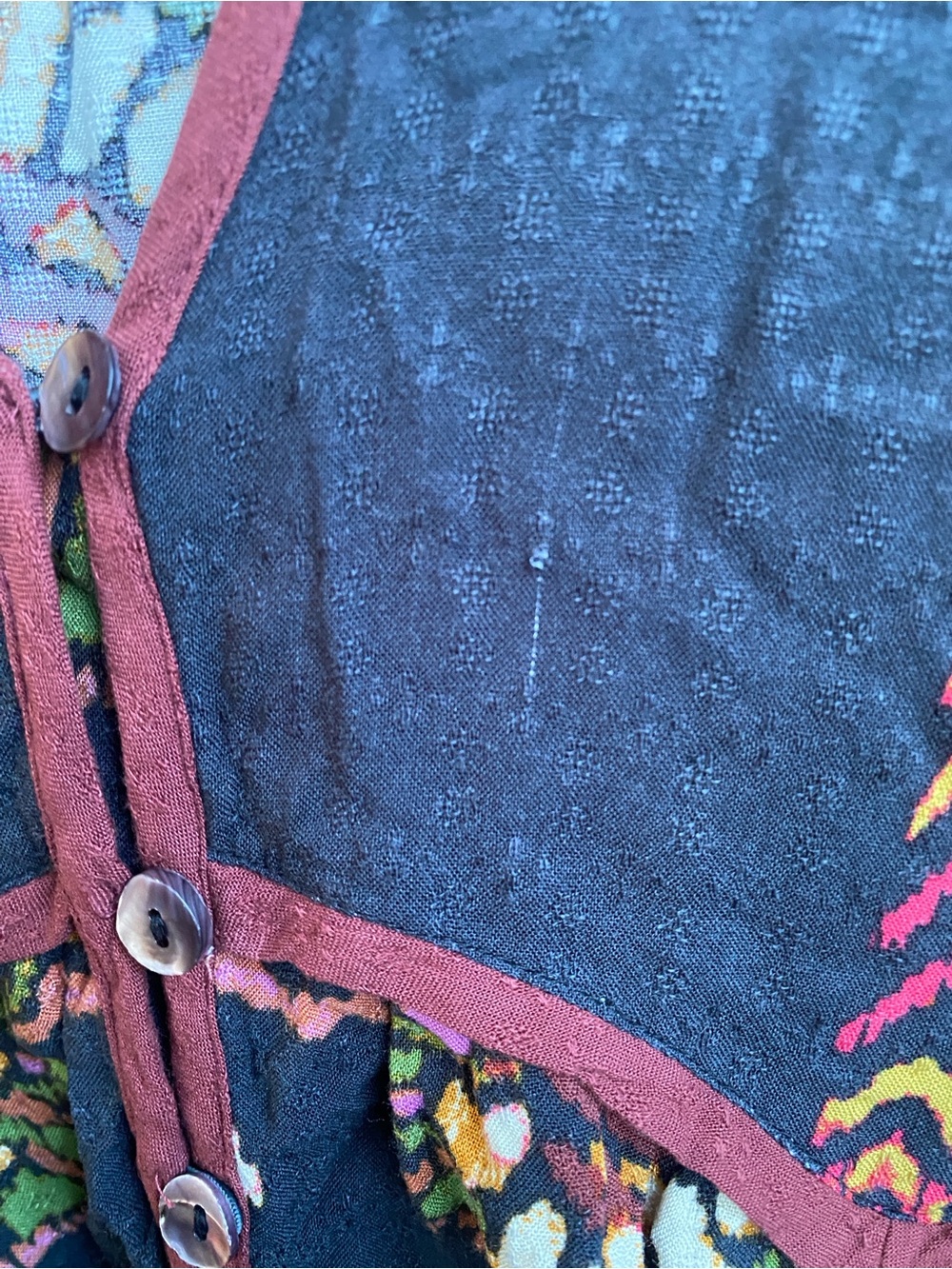 Free People Foley Maxi Dress Medium Boho Floral Print Button Front Festival - Picture 8 of 8